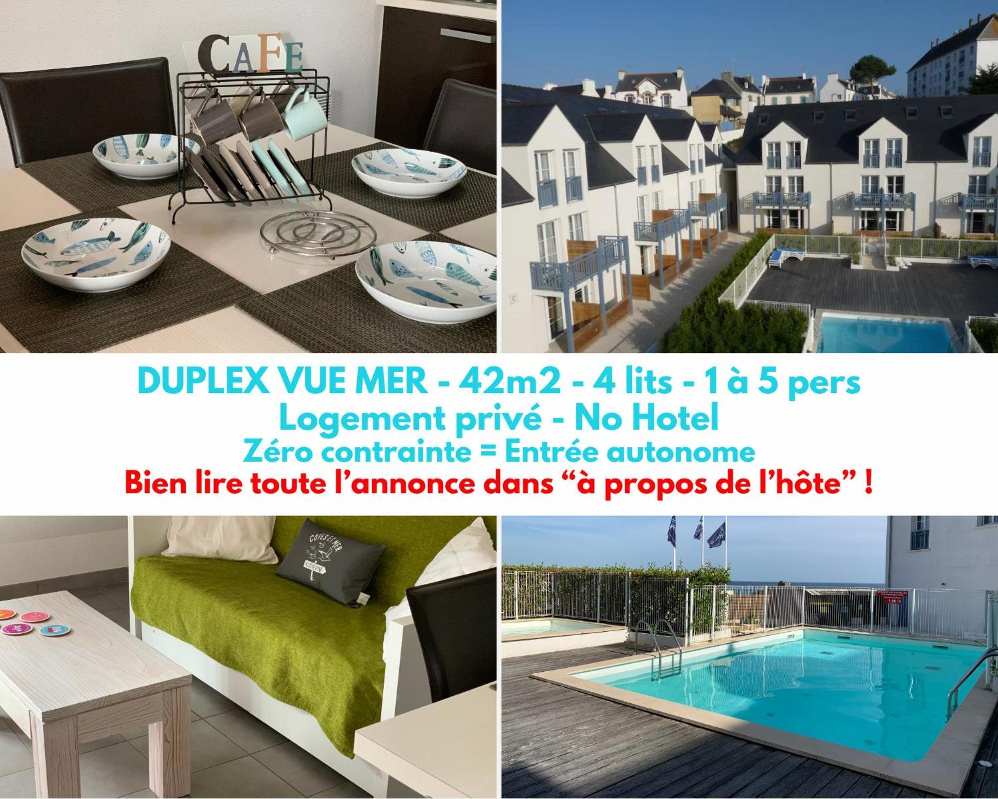 Duplex Vue Mer - Plage A 100M- 4 Lits - Parking Sous Sol Audierne Luaran gambar